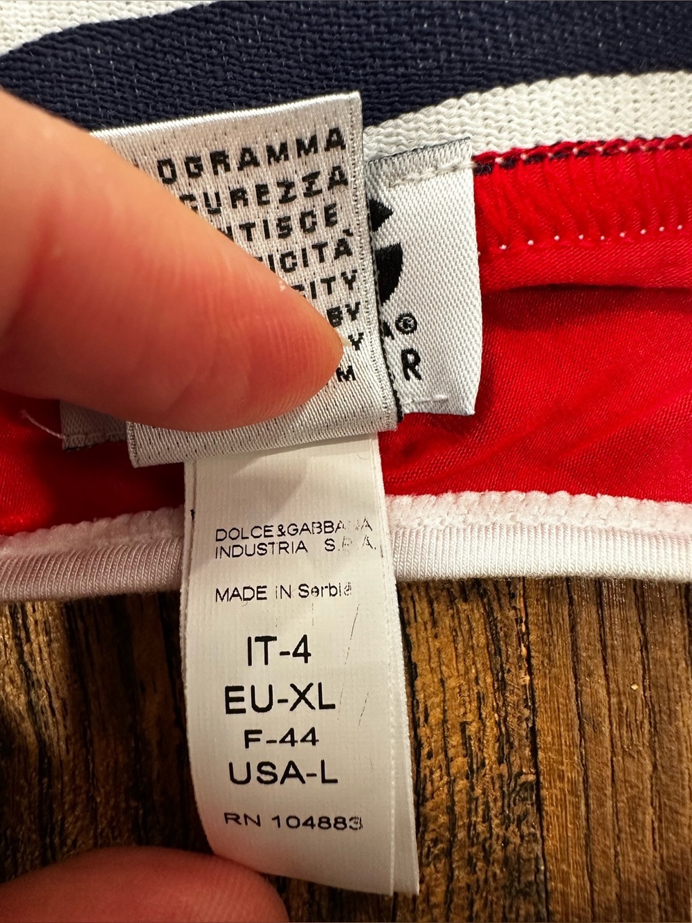 Dolce & Gabbana Red Thong with Striped Logo Waistband - Picture 6 of 6